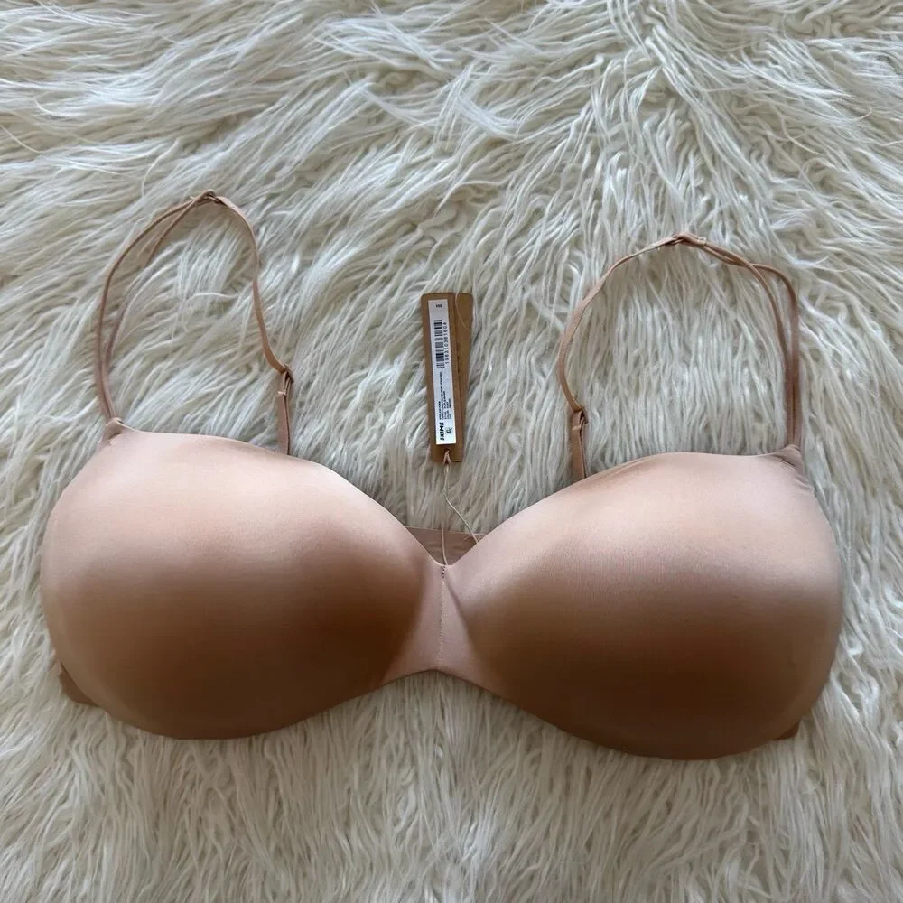 Skims Wireless Form Micro Strap Plunge Bra Clay Size 38DDDD - Picture 2 of 6